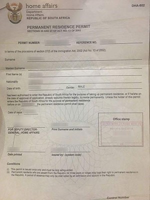 How to purchase a fake South African PR certificate