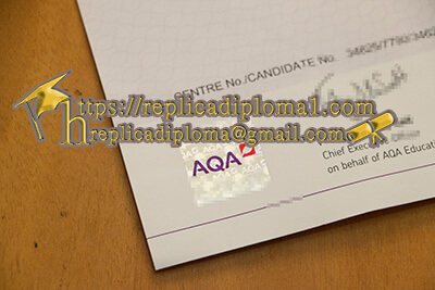 GCE AQA certificate sample