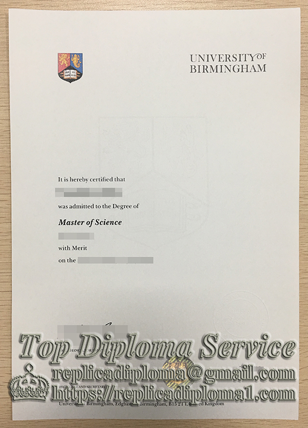 University of Birmingham degree, University of Birmingham diploma