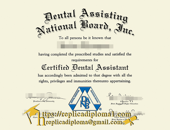 dental assistant certificate