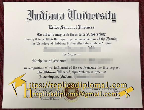 free sample of Indiana University degree from replicadiploma1.com