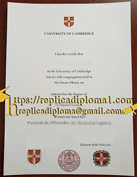 University of Cambridge diploma sample from replicadiploma1.com