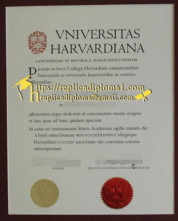 free Harvard University diploma sample from replicadiploma1.com