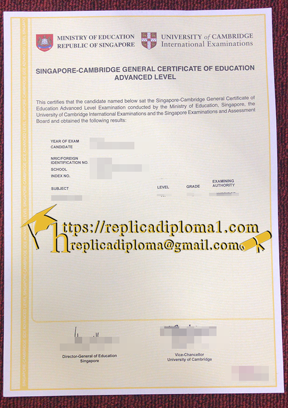 singapore cambridge GCE A level certificate