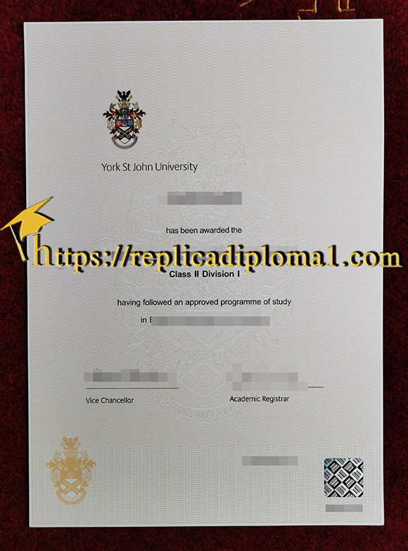 York St John University Diploma