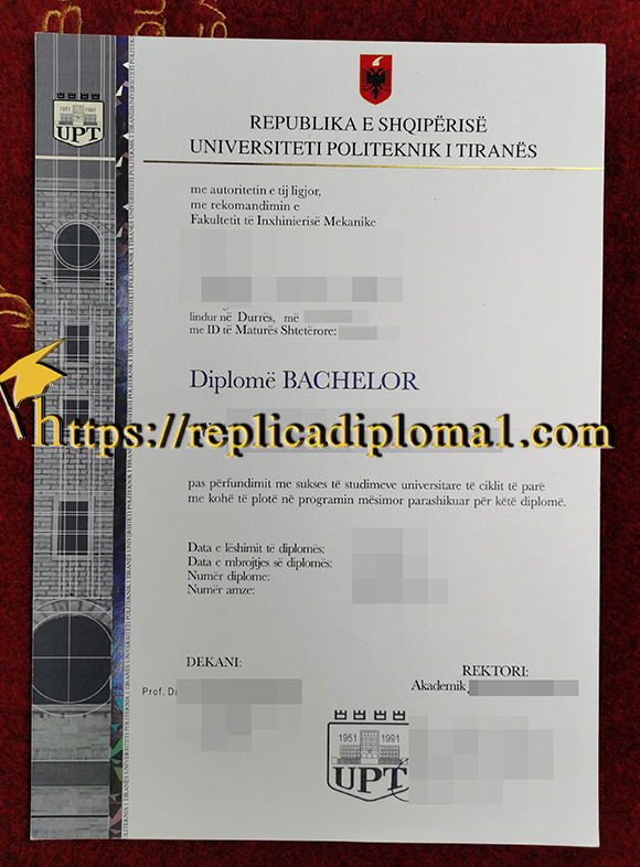 Polytechnic University of Tirana (UPT) Diploma