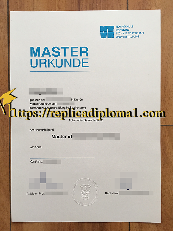 University of Konstanz degree, University of Konstanz transcript
