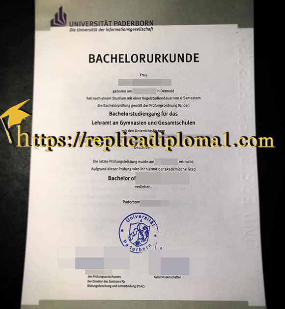 Paderborn University Diploma, Paderborn University Transcript