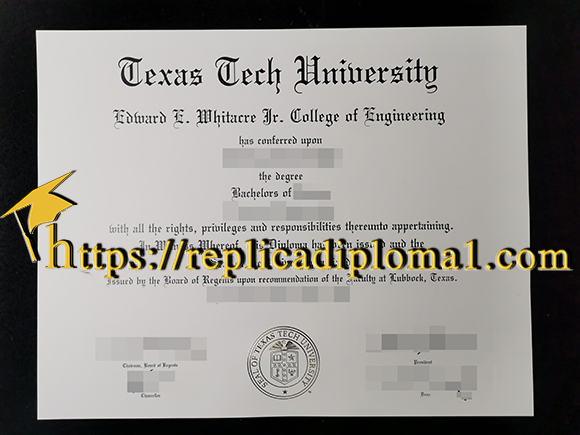 TTU diploma, Texas Tech University degree