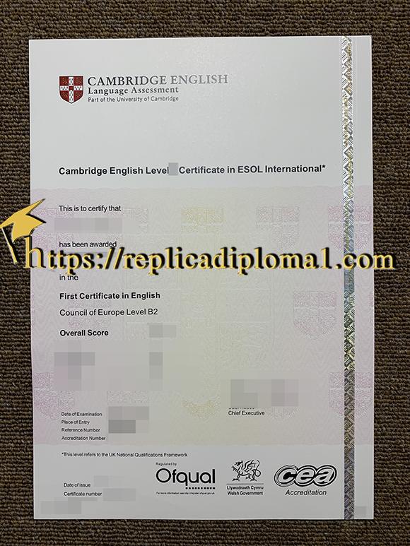 Cambridge FCE certificate